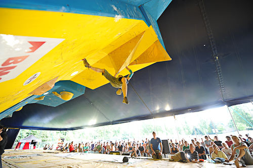Nigel Callander on the final problem. Photo: Alex Messenger